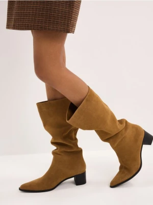 Mohito - Skórzane kozaki - brązowy