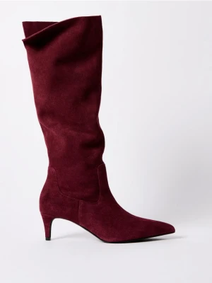 Mohito - Skórzane kozaki - kasztanowy