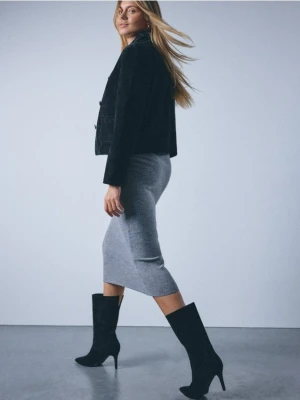 Mohito - Skórzane kozaki na szpilce - czarny