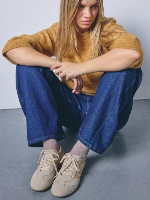 Mohito - Skórzane sneakersy - beżowy