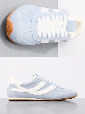 Mohito - Skórzane sneakersy - błękitny