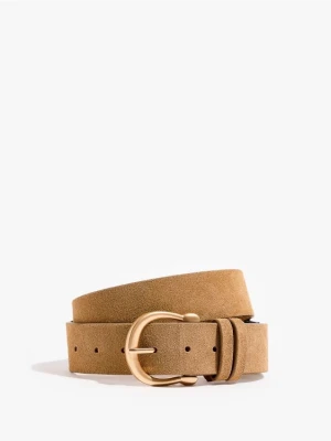 Mohito - Skórzany pasek - beżowy