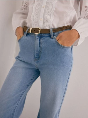 Mohito - Skórzany pasek - beżowy