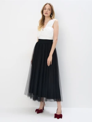 Mohito - Spódnica maxi z dzianiny mesh - czarny