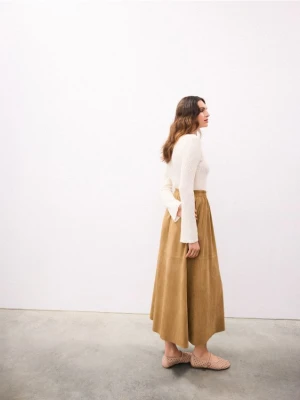 Mohito - Spódnica midi o kroju litery A - beżowy