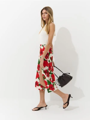 Mohito - Spódnica midi w czerwone kwiaty - wielobarwny