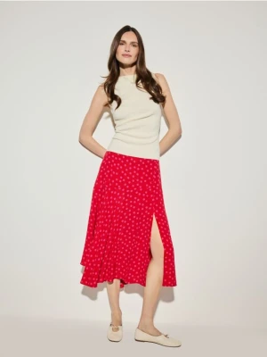 Mohito - Spódnica midi w grochy - czerwony
