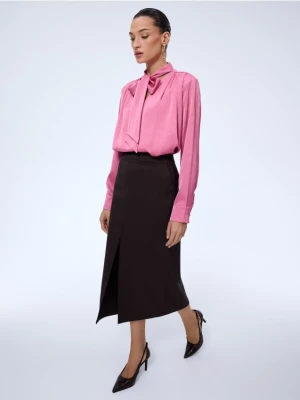 Mohito - Spódnica midi z domieszką wełny - mahoń