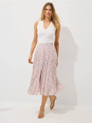 Mohito - Spódnica midi z guzikami - beżowy