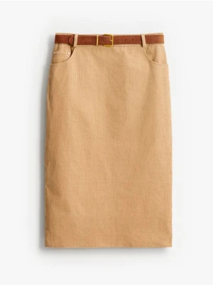 Mohito - Spódnica midi z paskiem - beżowy