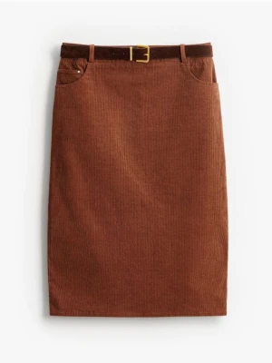 Mohito - Spódnica midi z paskiem - brązowy
