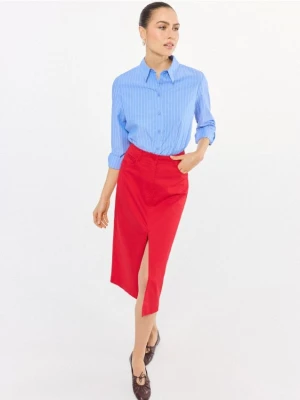 Mohito - Spódnica midi z rozcięciem - czerwony