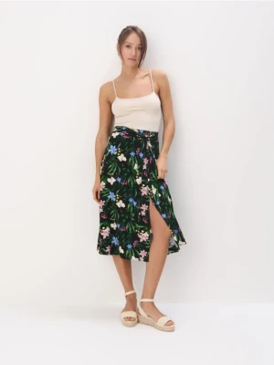 Mohito - Spódnica midi z wiskozy - czarny