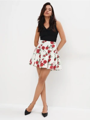 Mohito - Spódnica mini w kwiaty - biały