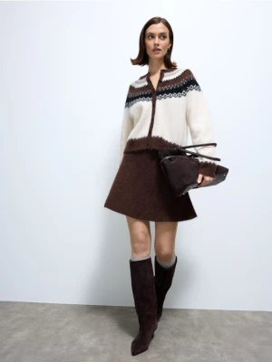 Mohito - Spódnica mini z wełną alpaki - brązowy