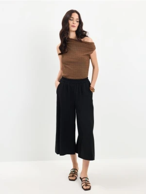 Mohito - Spodnie culotte z lyocellem - czarny