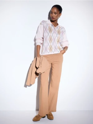 Mohito - Spodnie flare petite - brązowy