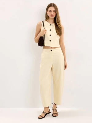 Mohito - Spodnie slouchy - żółty