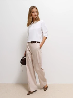 Mohito - Spodnie wide leg - beżowy