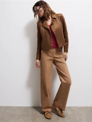 Mohito - Spodnie wide leg - brązowy