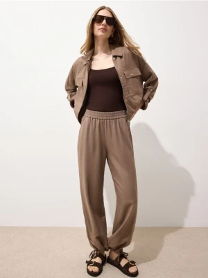 Mohito - Spodnie wide leg - brązowy