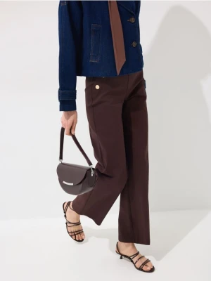 Mohito - Spodnie wide leg - ciemnobrązowy