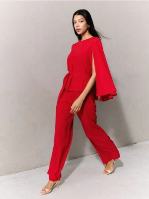 Mohito - Spodnie wide leg - czerwony