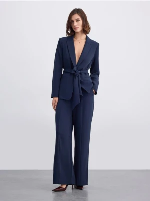 Mohito - Spodnie wide leg - granatowy