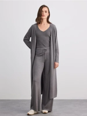 Mohito - Spodnie wide leg z modalem - szary