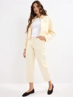 Mohito - Spodnie z bawełny i lyocellu - żółty