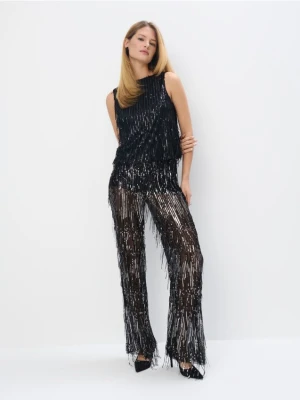 Mohito - Spodnie z cekinami - czarny