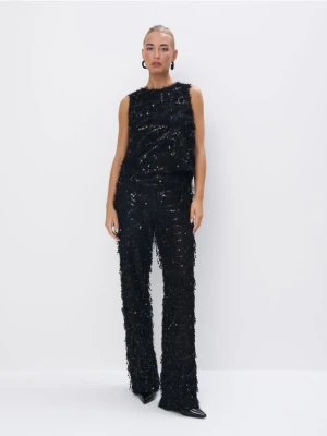 Mohito - Spodnie z cekinami - czarny