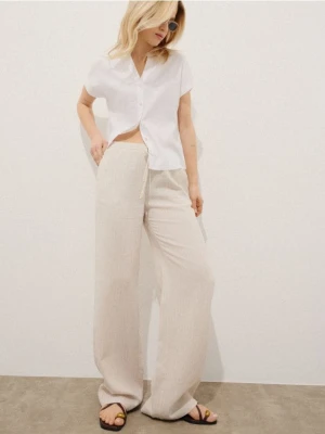 Mohito - Spodnie z lnu i wiskozy - beżowy
