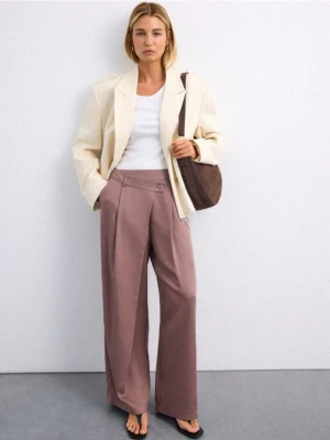 Mohito - Spodnie z lyocellu i lnu - brązowy