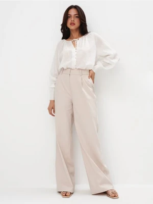 Mohito - Spodnie z szeroką nogawką - beżowy