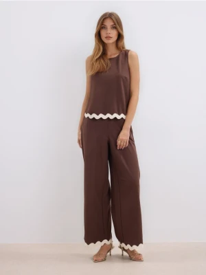 Mohito - Spodnie z szeroką nogawką - brązowy