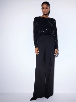 Mohito - Spodnie z szeroką nogawką - czarny