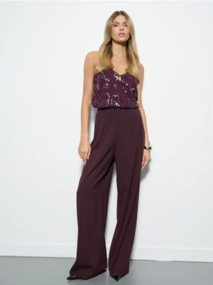 Mohito - Spodnie z szeroką nogawką - mahoń