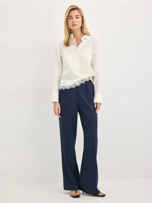 Mohito - Spodnie z wełną - granatowy