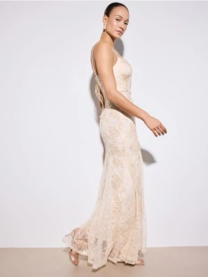 Mohito - Sukienka maxi na ramiączkach - beżowy