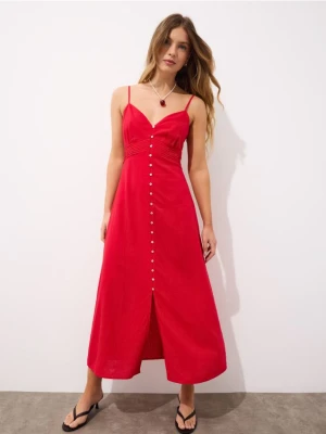 Mohito - Sukienka maxi na ramiączkach - czerwony