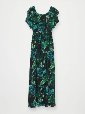 Mohito - Sukienka maxi w roślinny print - czarny