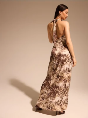Mohito - Sukienka maxi w zwierzęcy wzór - beżowy