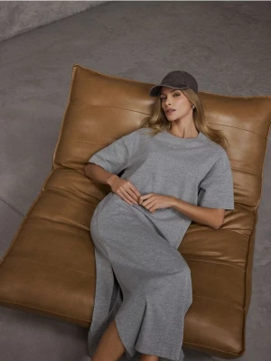 Mohito - Sukienka maxi z bawełny i wiskozy - szary