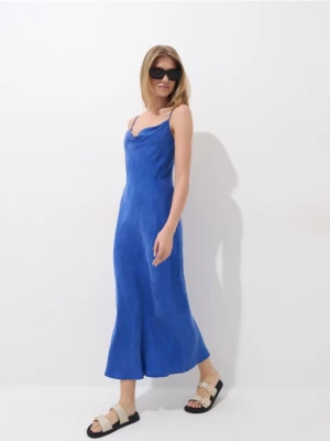Mohito - Sukienka maxi z cupro i wiskozy - granatowy