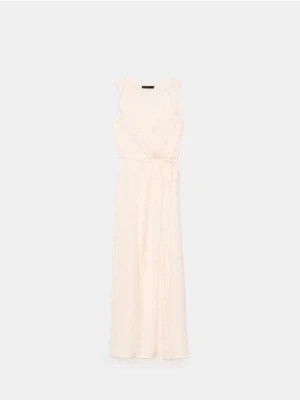 Mohito - Sukienka maxi z kopertowym dekoltem - beżowy