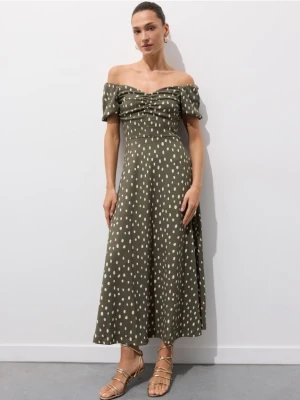 Mohito - Sukienka maxi z krótkim rękawem - oliwkowy