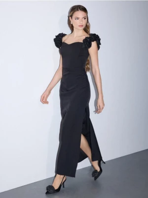 Mohito - Sukienka maxi z rozcięciem - czarny