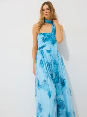 Mohito - Sukienka maxi z szalem - błękitny
