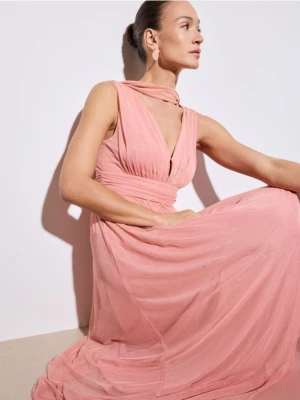 Mohito - Sukienka maxi z szalem - koralowy